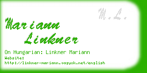 mariann linkner business card